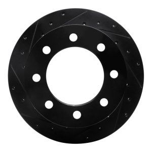 Chevrolet Express 3500 Brake Rotor (1) - Rear Left - R1 Concepts - Drilled & Slotted - Black - `01-`10